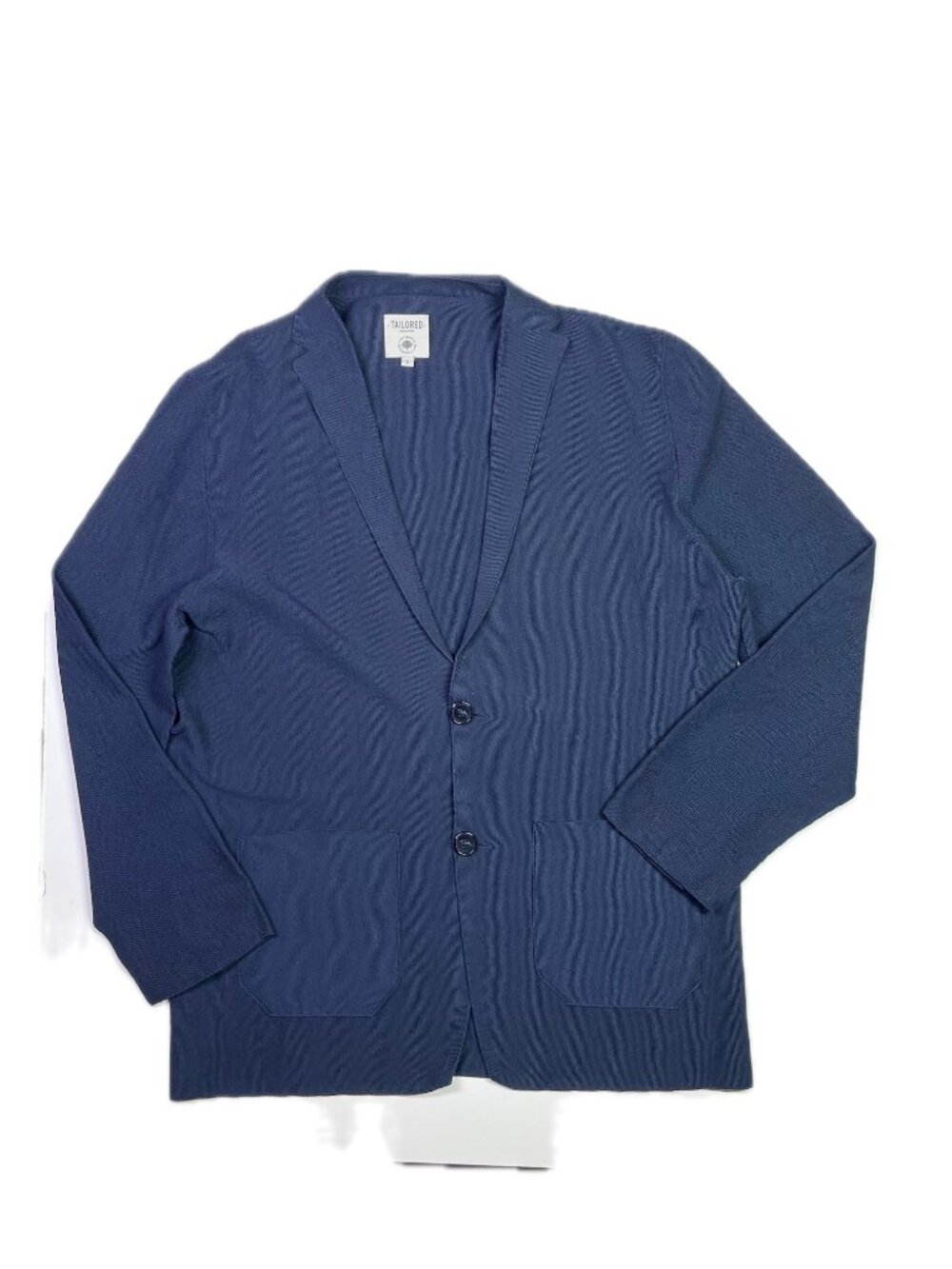 Tailored Industry Men's L Navy Blue Knit Cardigan Blazer Jacket